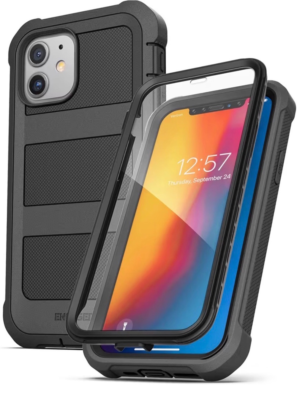 Encased brand Heavy-Duty Black Protective IPhone 12/12 pro Case. NWT
